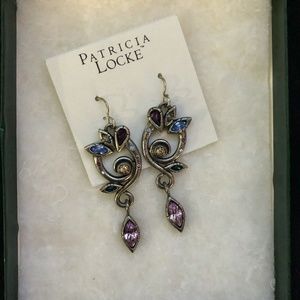 Patricia Locke Signed Swarovski Crystal Earrings